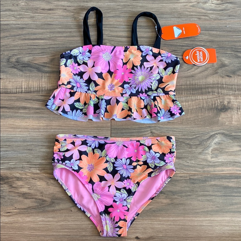 New Floral 2 piece set Swimsuit for Girls